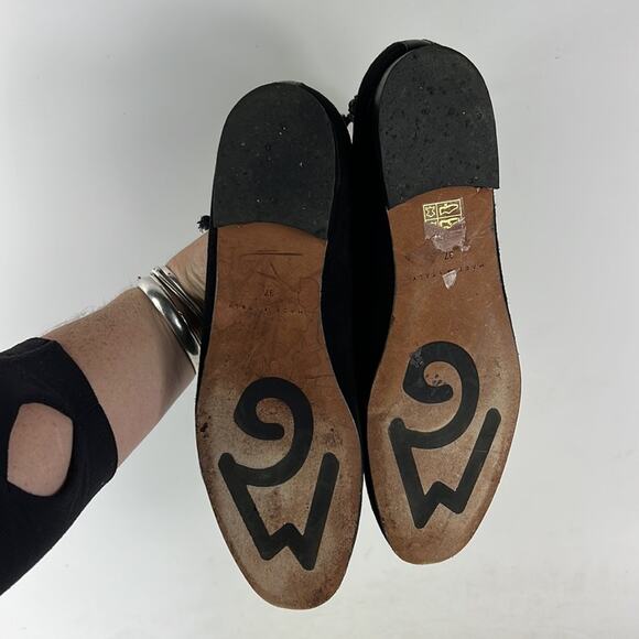 M. Gemi The Odina flat women’s 6 black suede ankle strap round toe ballet - Picture 8 of 9